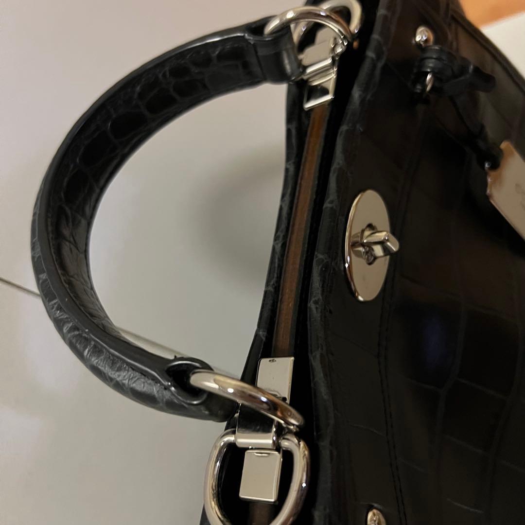 【希少・未使用】COACH クロコ型押し ミニグラマシー 黒