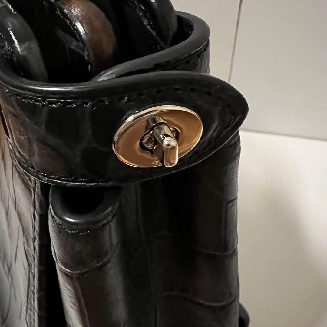 【希少・未使用】COACH クロコ型押し ミニグラマシー 黒
