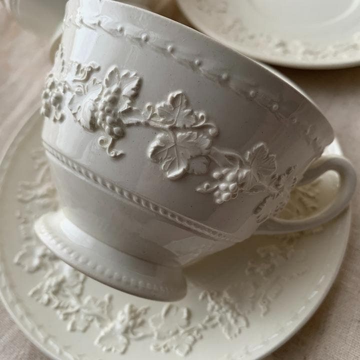 アンティーク オールドウェッジウッド カップ&ソーサー2セット クィーンズウェア