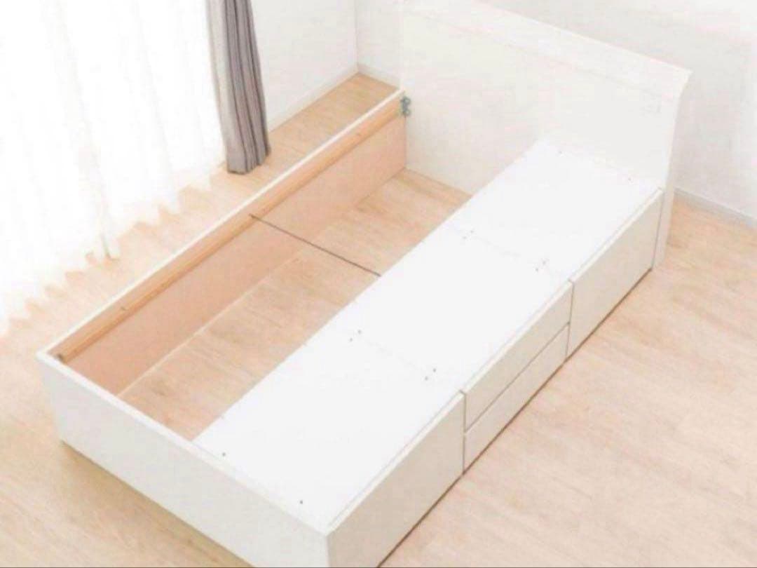 ニトリ シングル チェストタイプ ベッドフレーム 引き出し4杯 収納付きベッド