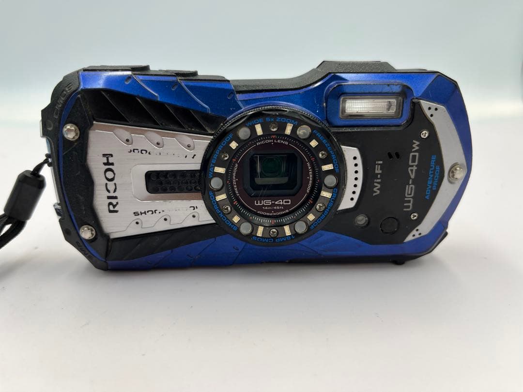 【完動品/返品保証】RICOH WG-40W・防水 デジタルカメラ (ブルー)