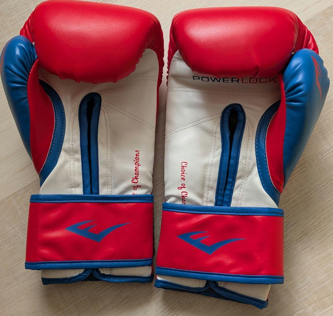 EVERLAST POWERLOCK ボクシンググローブ 赤/青16oz 極美品
