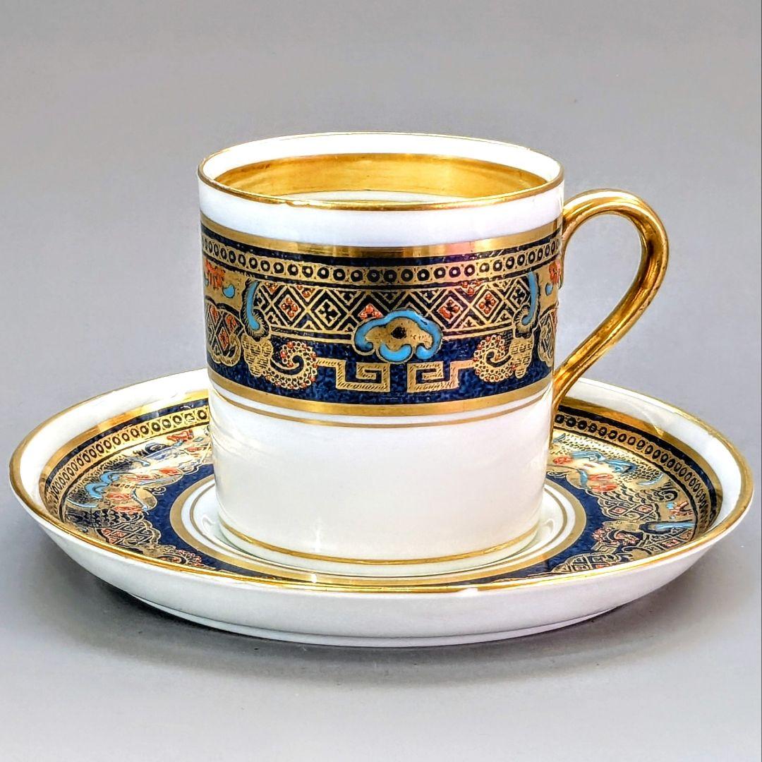 Collingwood エナメル装飾双蝶文 パウダーブルー カップ＆ソーサー