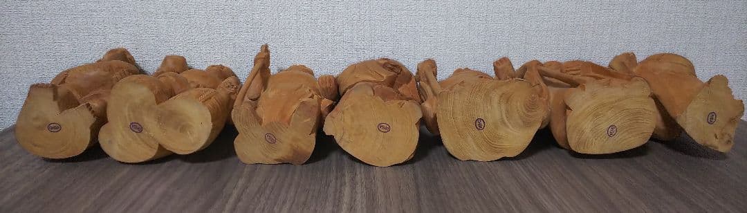 【匿名配送＆送料込】木彫りの七福神 置物 Seven Lucky Gods