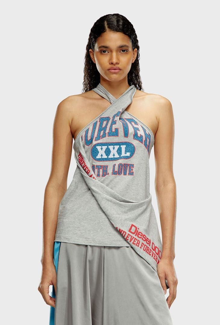 Diesel クロスストラップ タンクトップ S グレー 新品未使用 タグ付き