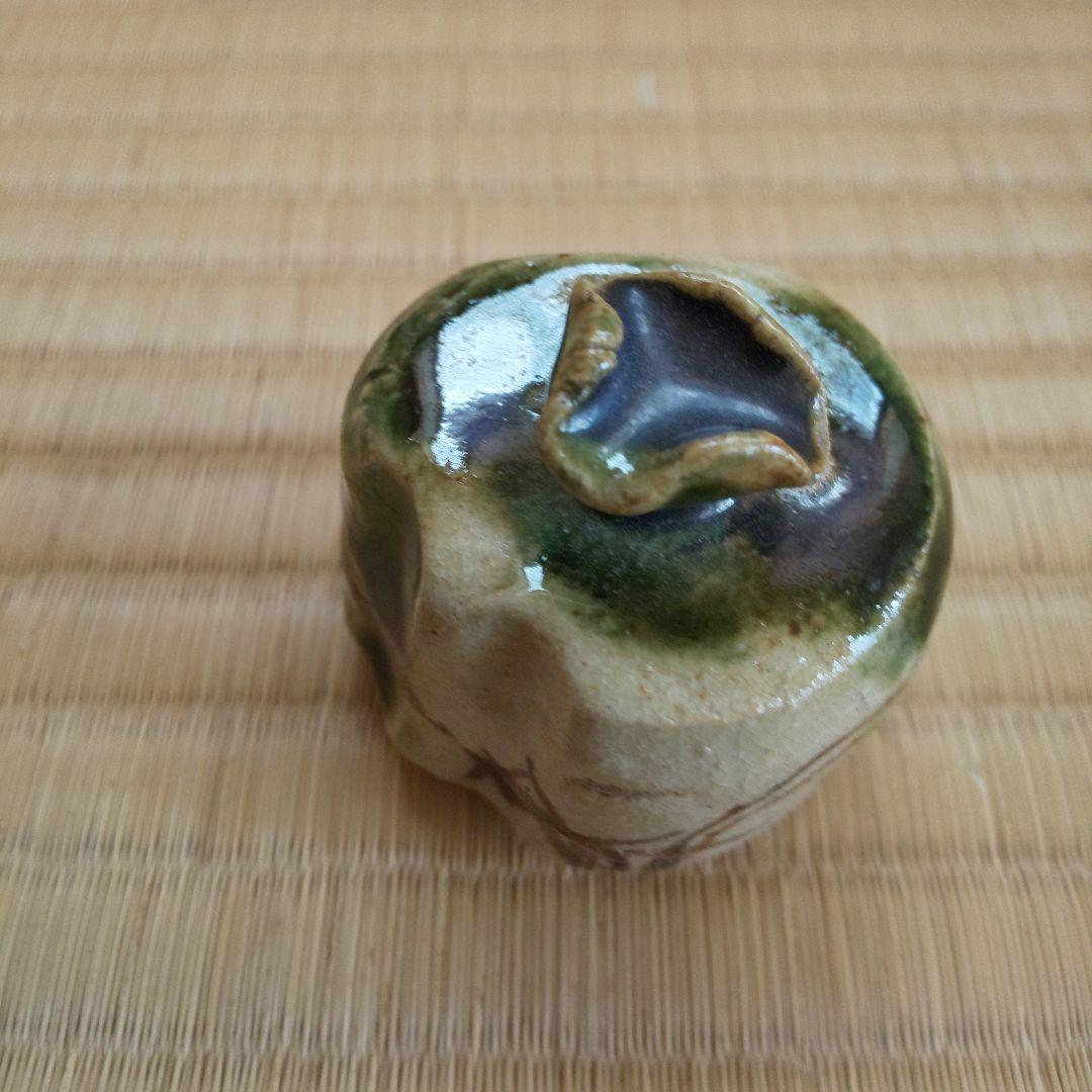 A 189 香合 織部・大綱老師　花押共箱付