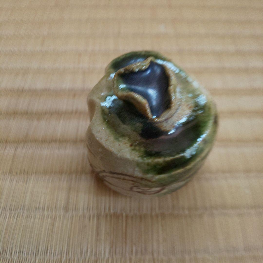 A 189 香合 織部・大綱老師　花押共箱付