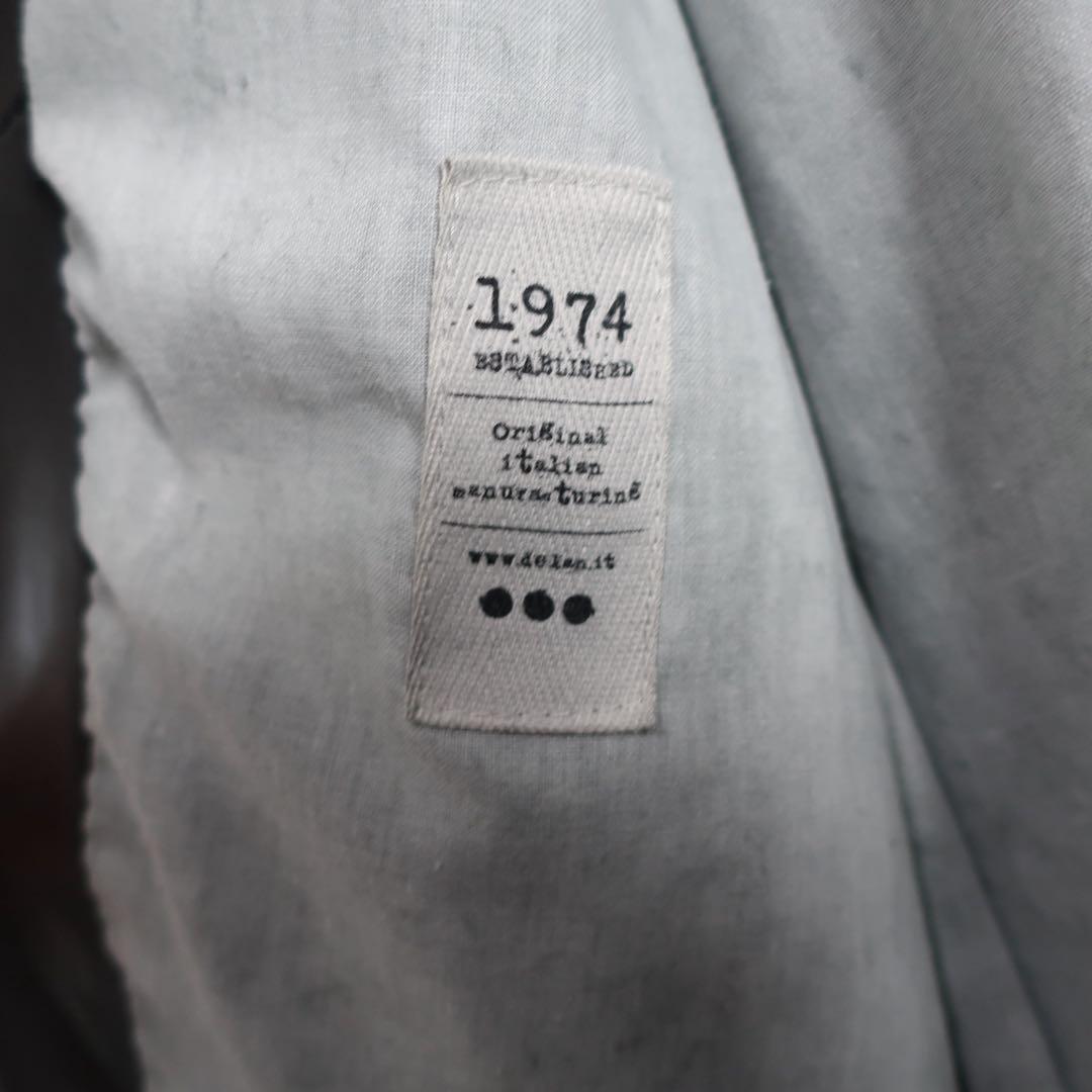 Delan シングル ライダース レザー ジャケット 襟付き Sサイズ 黒上質.