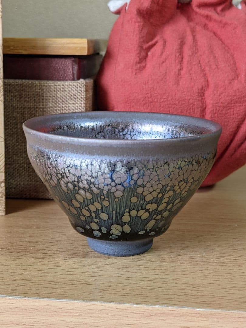 ♦中国 窯変 油滴 天目茶碗 建窯 建盞 黒釉碗 コレクション 骨董品 茶道具