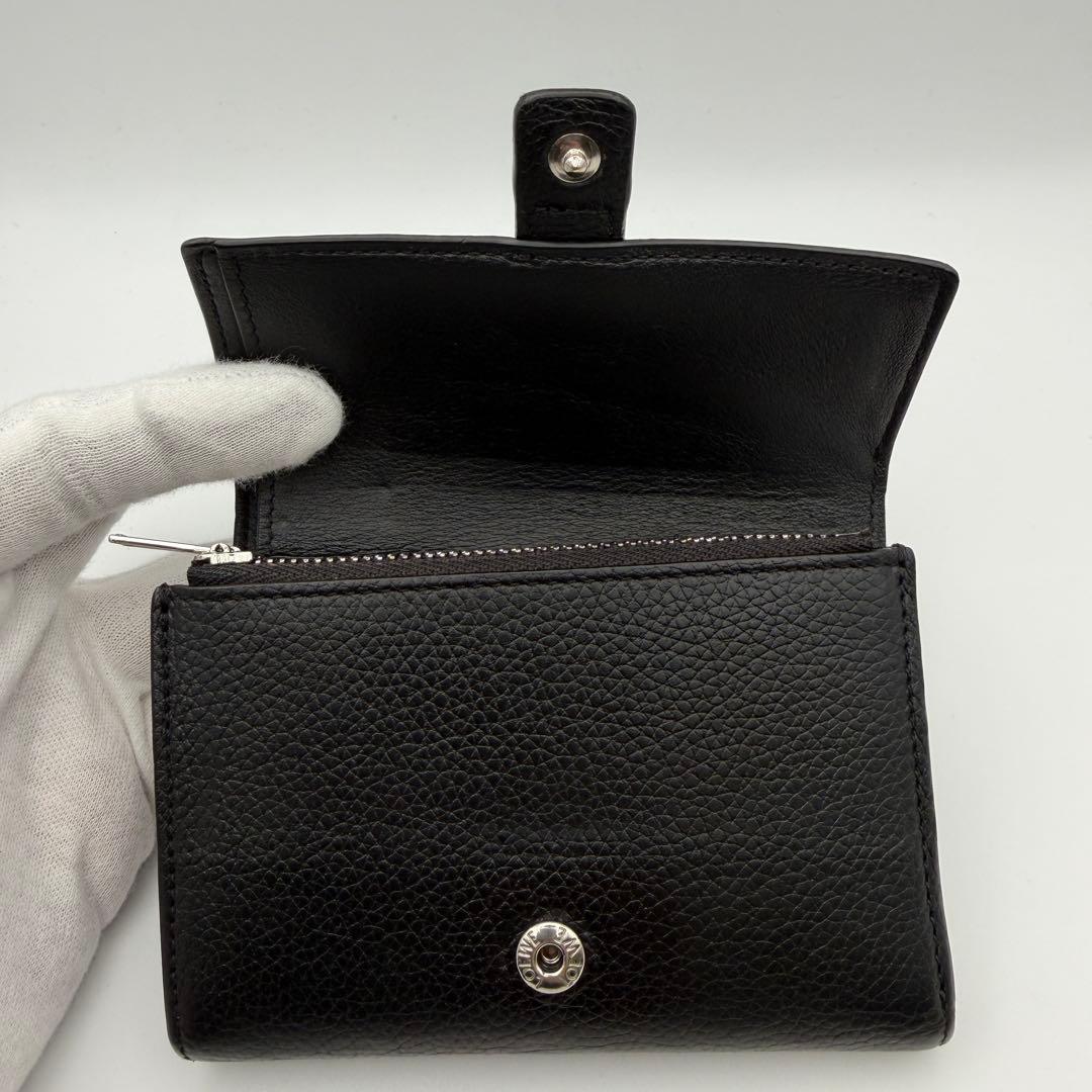 LOEWE ロエベ スモールバーティカルウォレット ファスナー 折財布 黒　美品