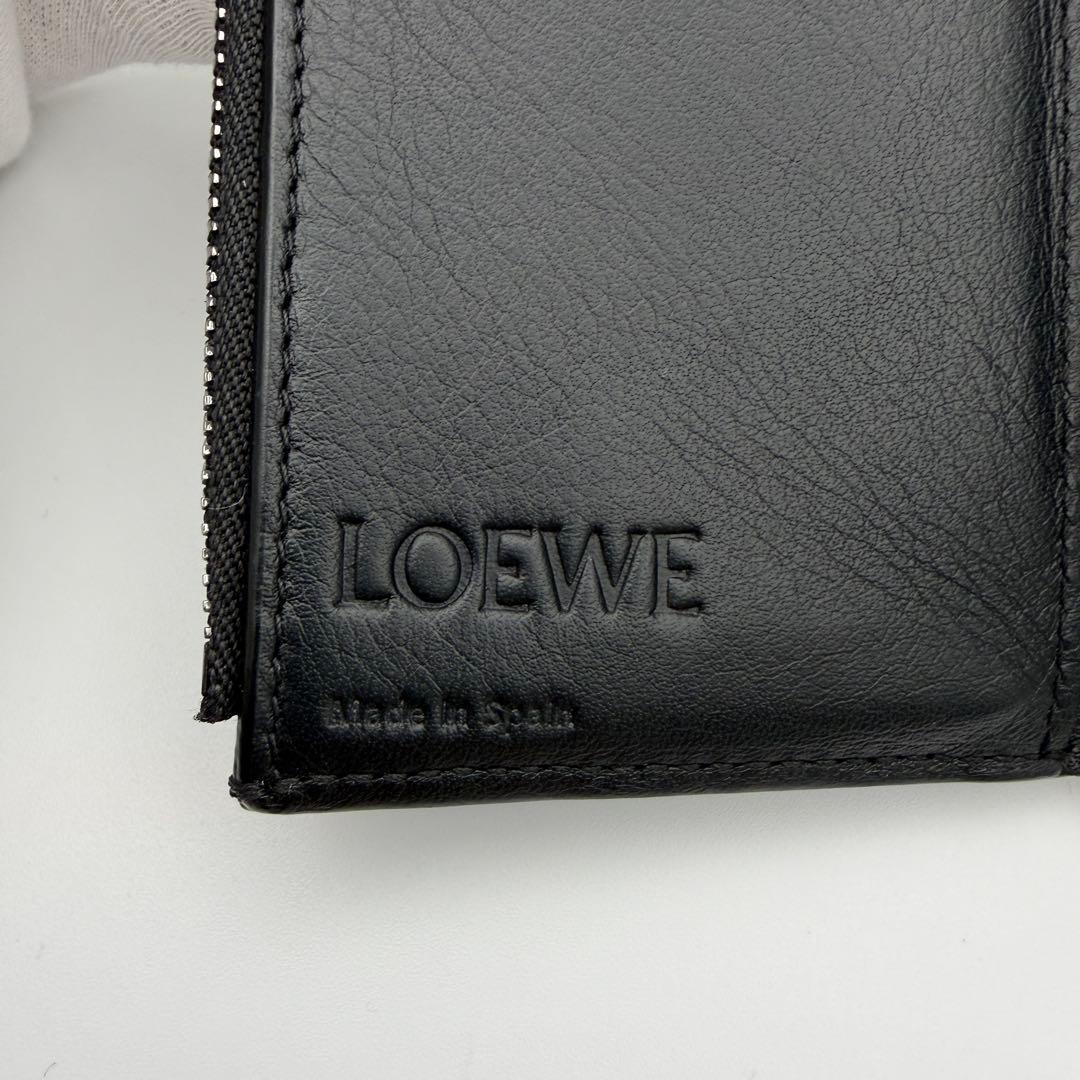 LOEWE ロエベ スモールバーティカルウォレット ファスナー 折財布 黒　美品