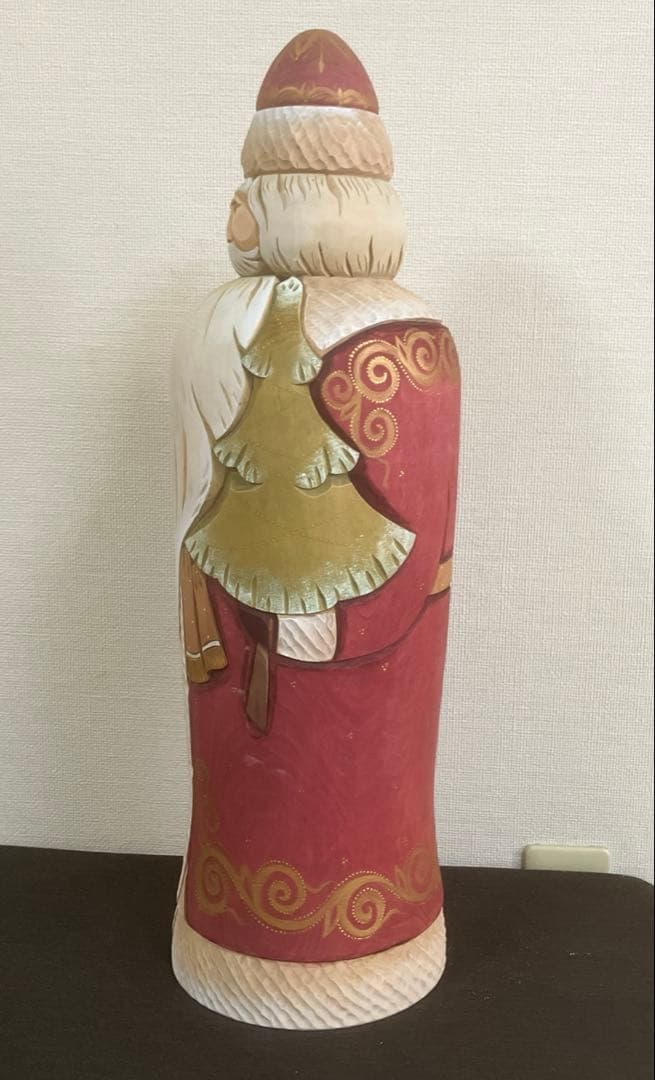 ロシア　手作り大きな木製サンタクロース　人形