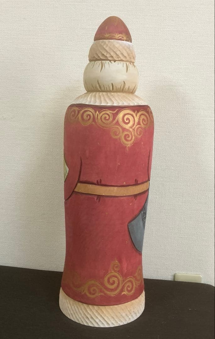 ロシア　手作り大きな木製サンタクロース　人形