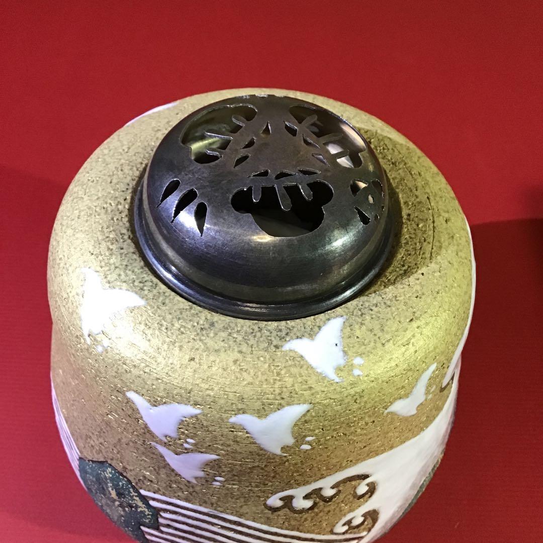 「怒濤濱千鳥」　銀火屋　香炉　在銘