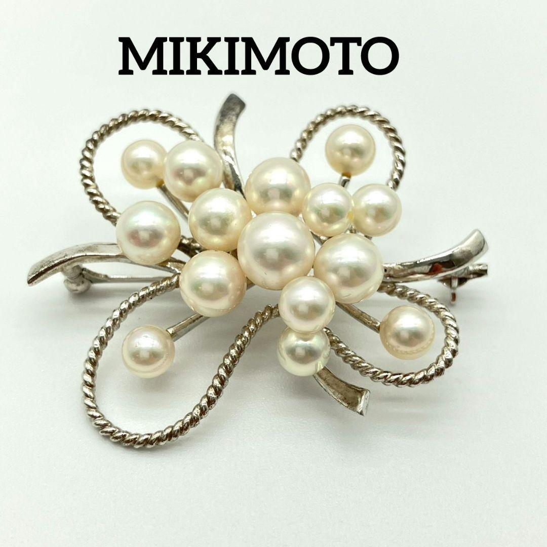 み*ら様 MIKIMOTO ミキモト　アコヤパール　ブローチ　コサージュ　シルバ