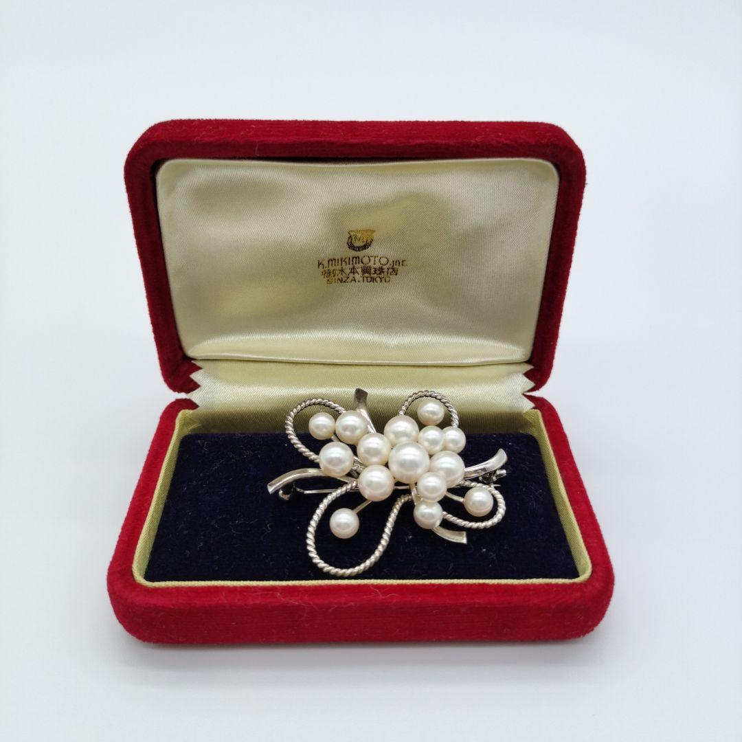 み*ら様 MIKIMOTO ミキモト　アコヤパール　ブローチ　コサージュ　シルバ