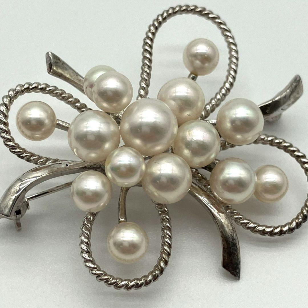 み*ら様 MIKIMOTO ミキモト　アコヤパール　ブローチ　コサージュ　シルバ
