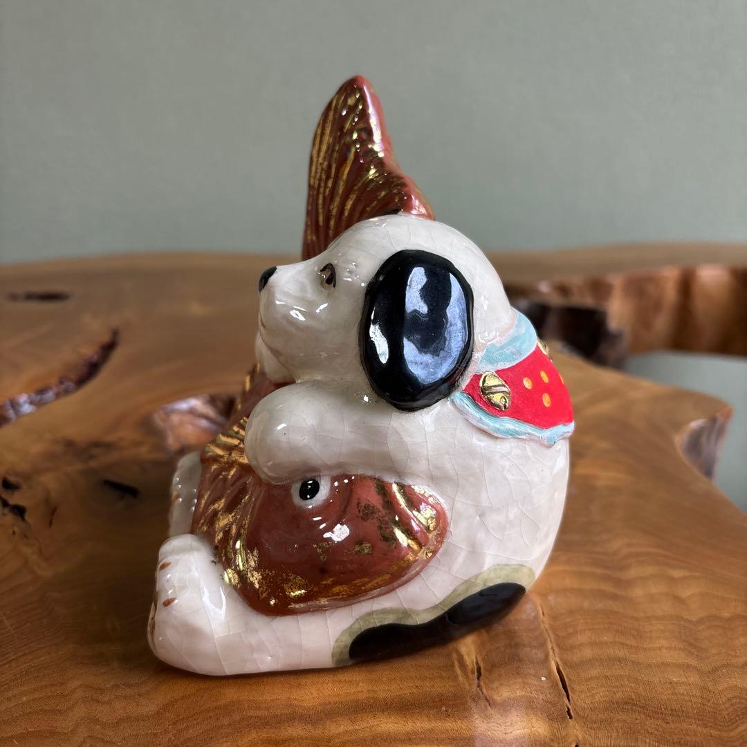 六兵衛窯 干支置物 「祥犬」 戌年 清水焼 陶芸 たち吉 共箱