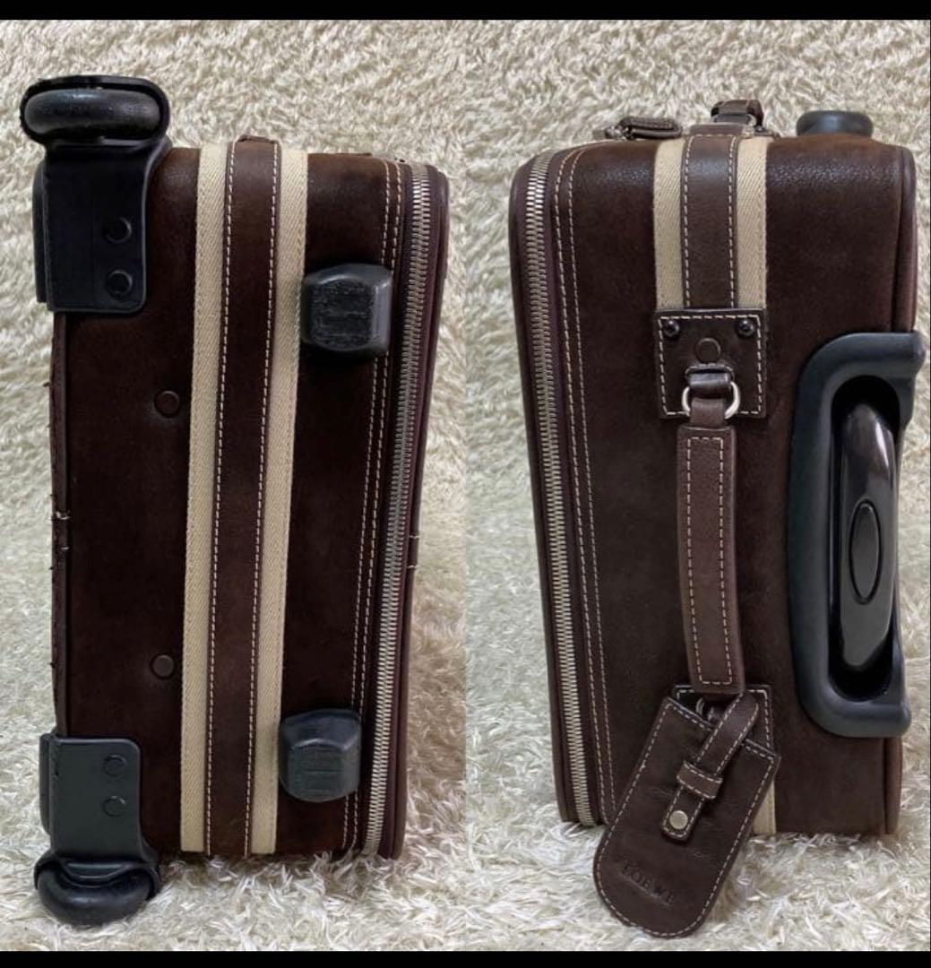 こ*め様 【LOEWE】キャリーケース　アナグラム　スムースレザー　焦茶色　大容