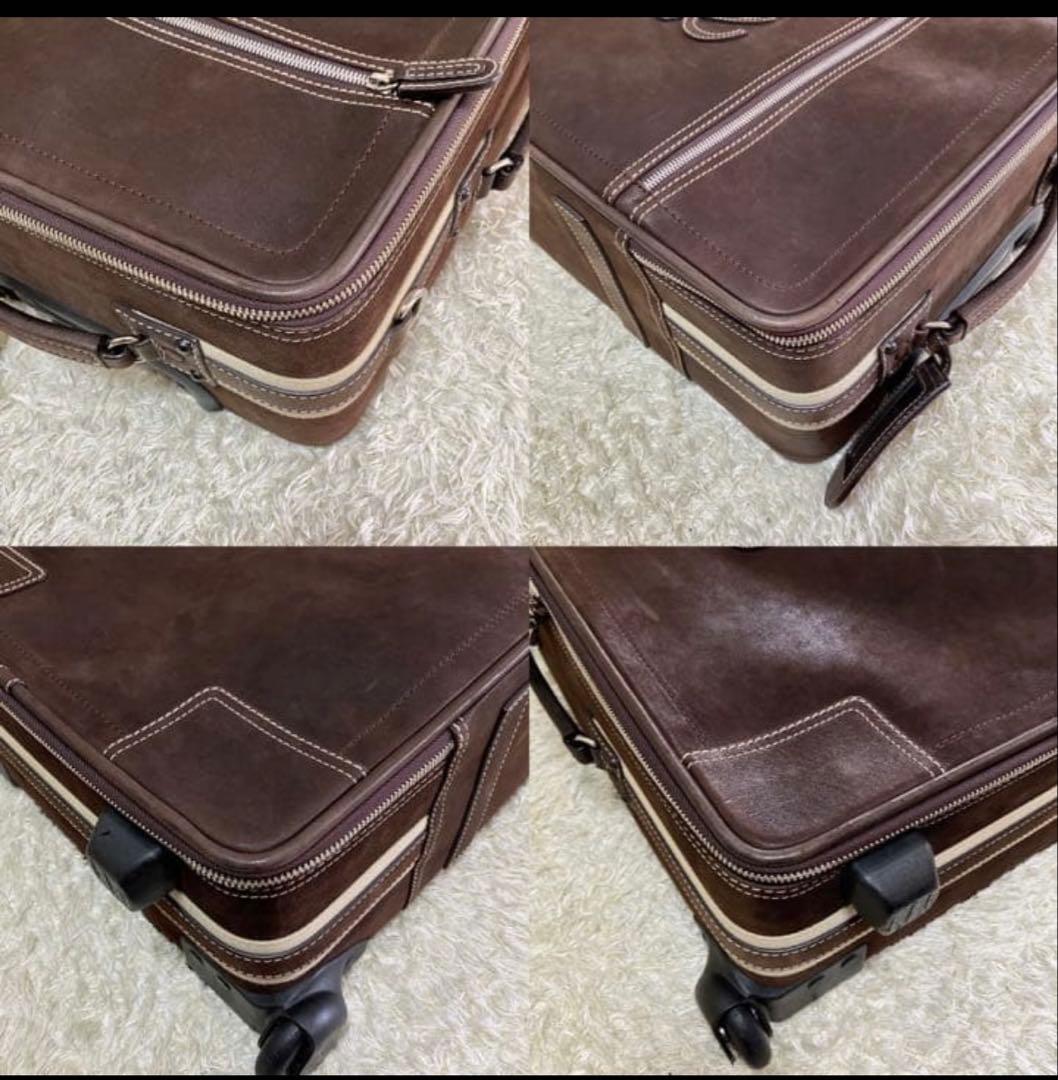 こ*め様 【LOEWE】キャリーケース　アナグラム　スムースレザー　焦茶色　大容