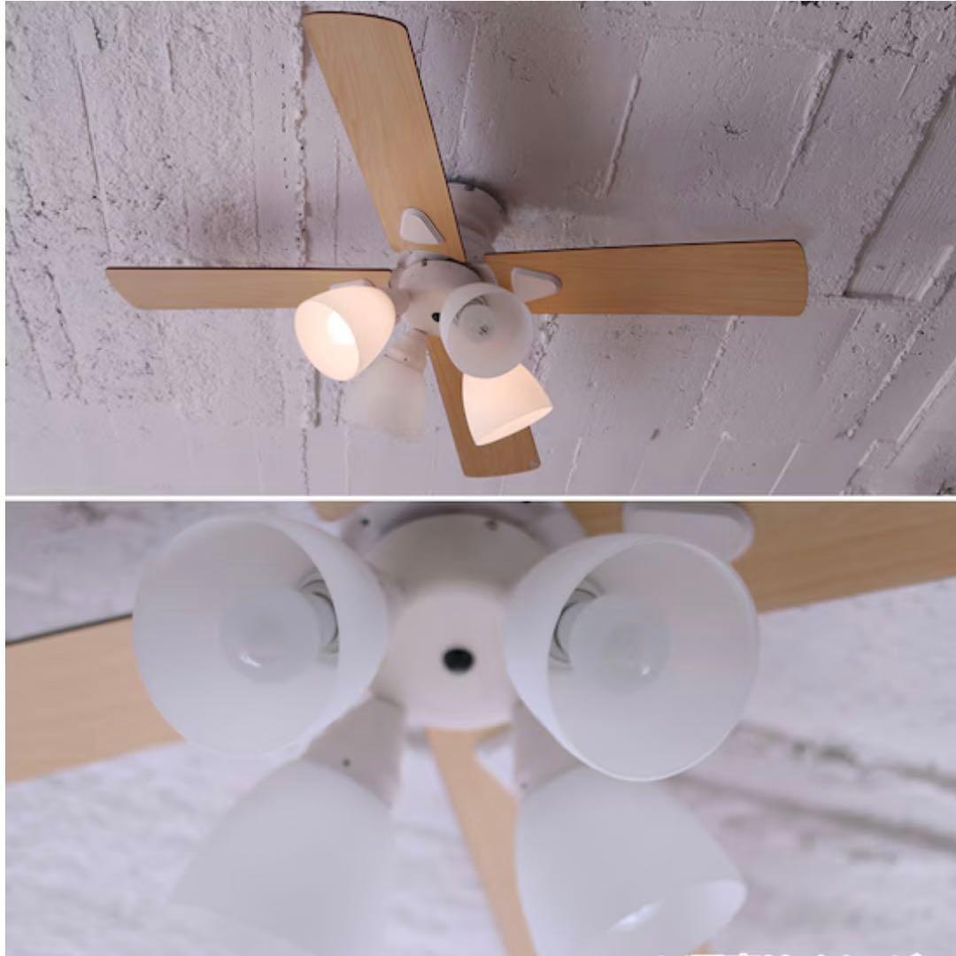 シンプルデザインのシーリングファン(ホワイト) 天井照明 ライト