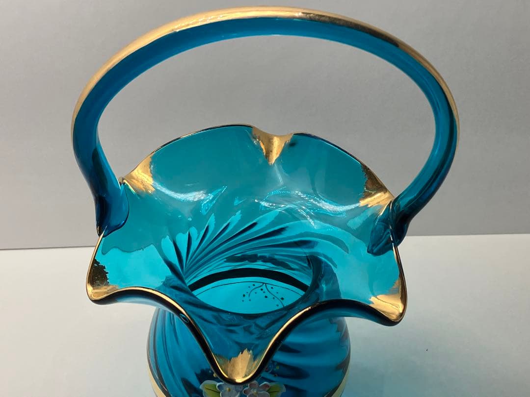 ガラス花瓶　ヴィンテージ　フラワーベース