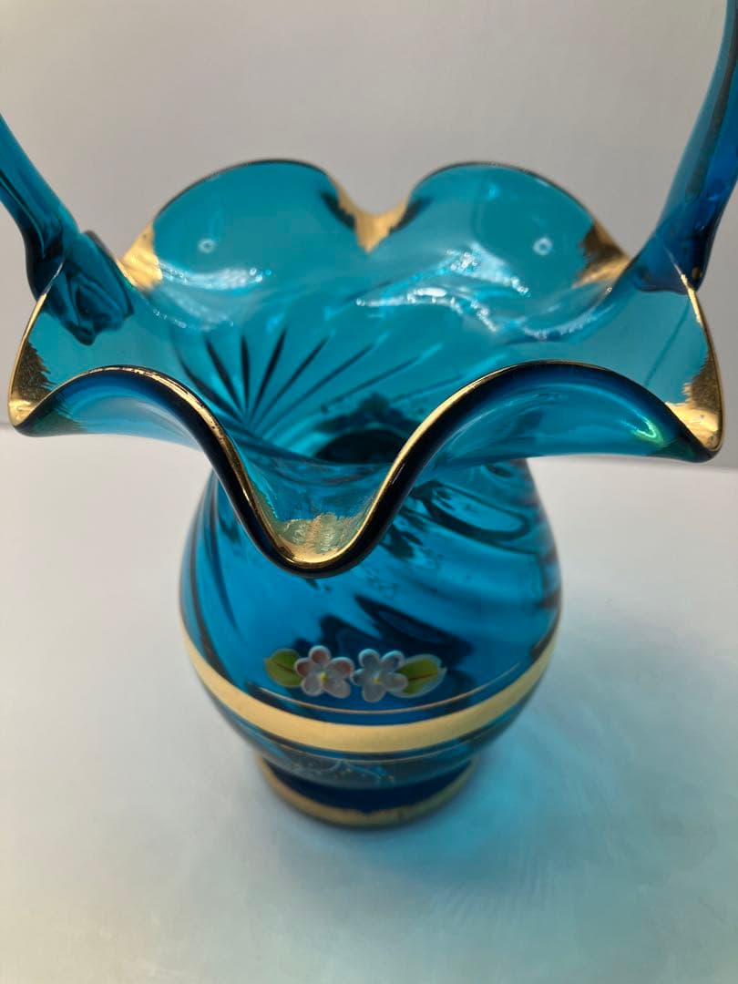 ガラス花瓶　ヴィンテージ　フラワーベース