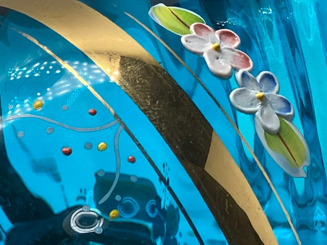 ガラス花瓶　ヴィンテージ　フラワーベース