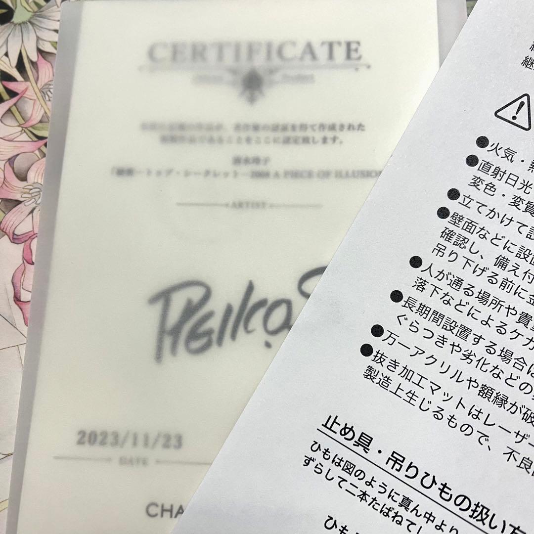 【14日まで】清水玲子　直筆サイン　複製原画　キャラファイングラフ　秘密