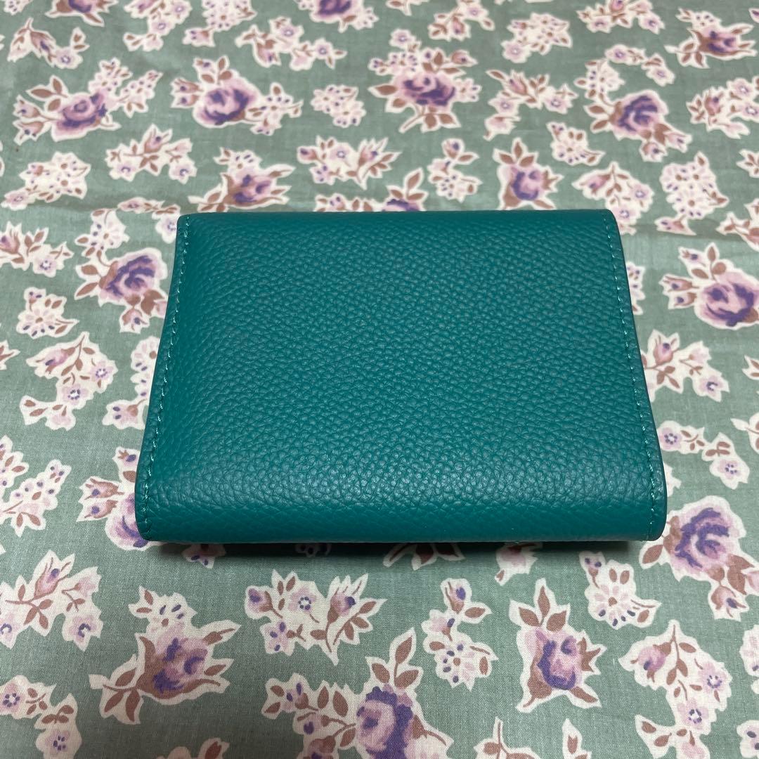 【限定色】LOEWE ターコイズ 三つ折り財布 保存袋付き