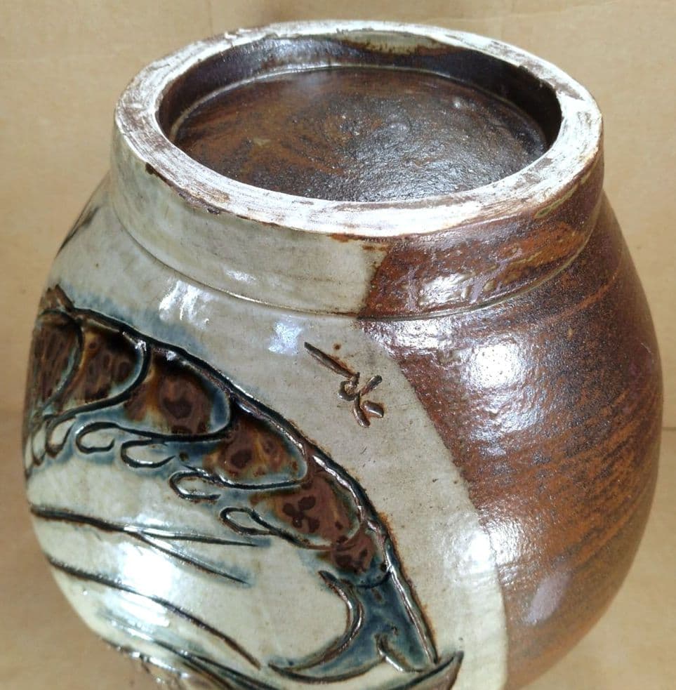 【本物保証】金城次郎 丸壷大 共箱 栞 人間国宝 美品 壷屋焼 壺屋焼 希少品