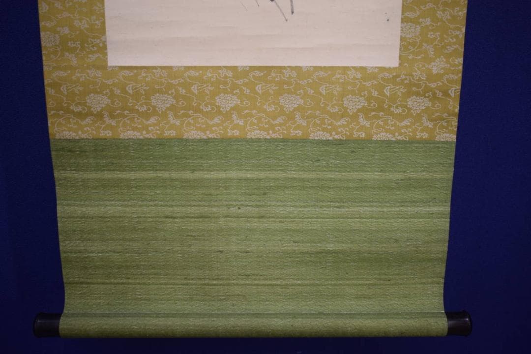 模写/渡辺崋山/渡辺華山/花画賛/菊画賛/布袋屋掛軸HJ-986