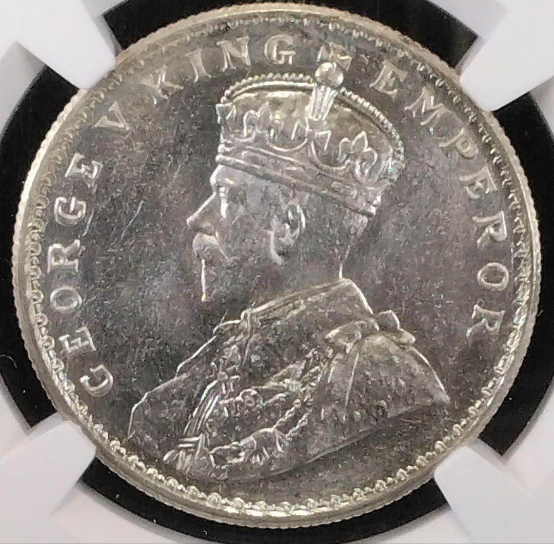 MS63『ジョージ5世1ルピー銀貨』英領インド：1919年　美品です！