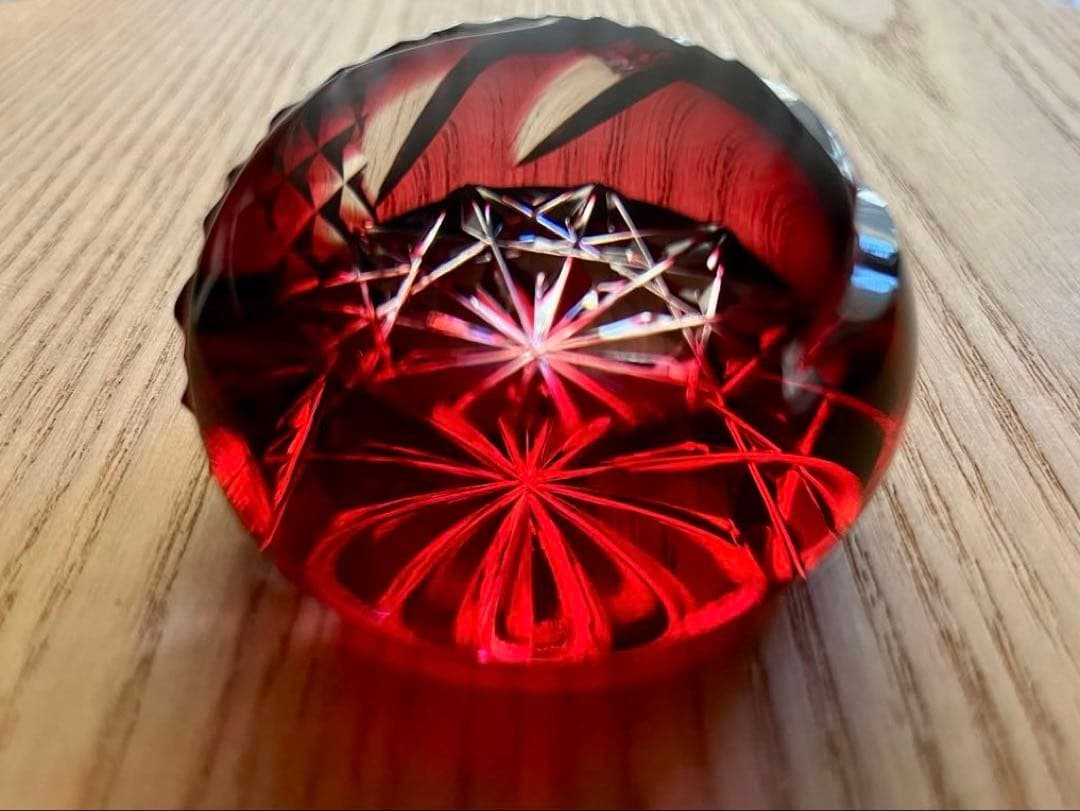 【未使用】島津　薩摩切子　薩摩の雫　ペーパーウエイト