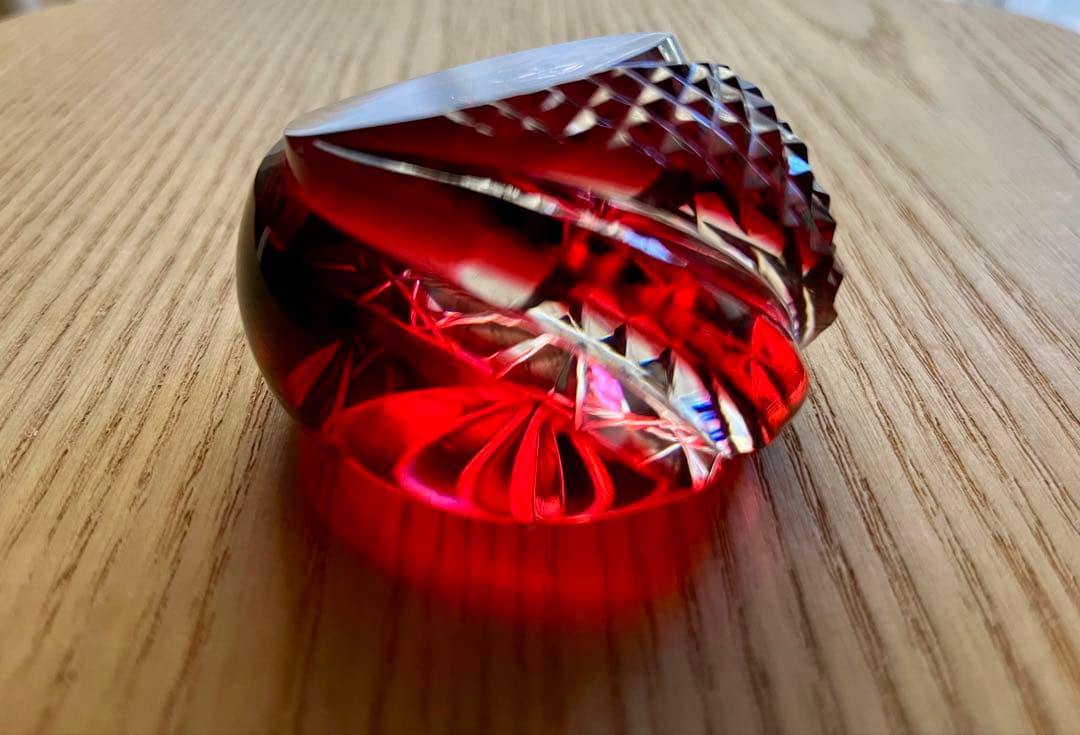 【未使用】島津　薩摩切子　薩摩の雫　ペーパーウエイト