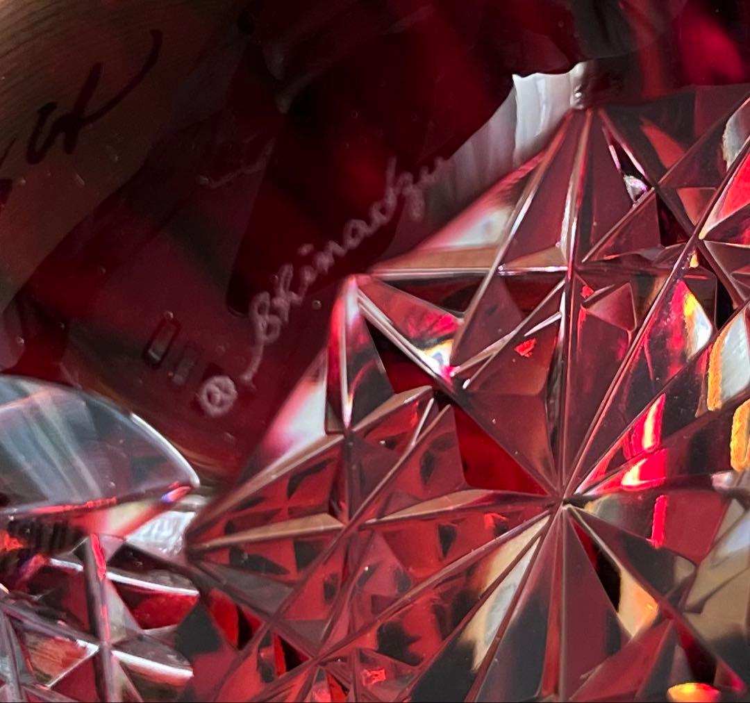 【未使用】島津　薩摩切子　薩摩の雫　ペーパーウエイト