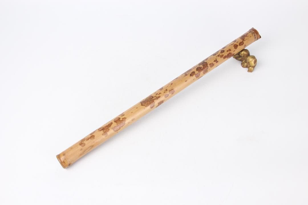 時代 斑紋竹 高級材料 香筒　全長40㎝ EM19-12