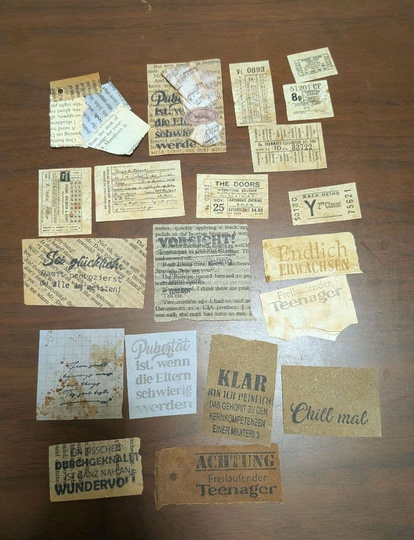 ジャンクジャーナル素材　140点　サビ染め　コーヒー染め　アンティーク Z39