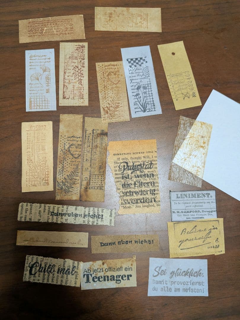 ジャンクジャーナル素材　140点　サビ染め　コーヒー染め　アンティーク Z39