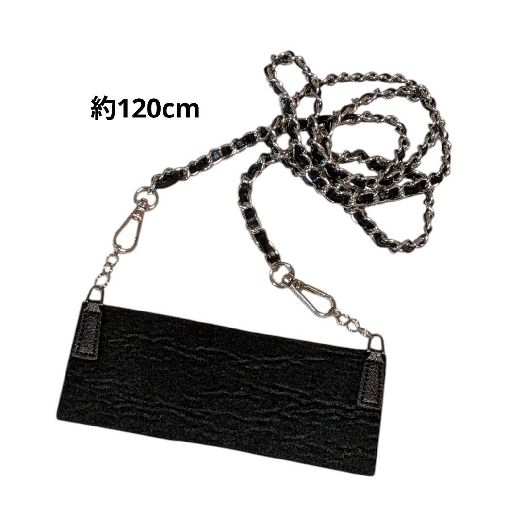 シャネル　マトラッセ　黒　三つ折り長財布　ラムスキン　シルバーココ　チェーン