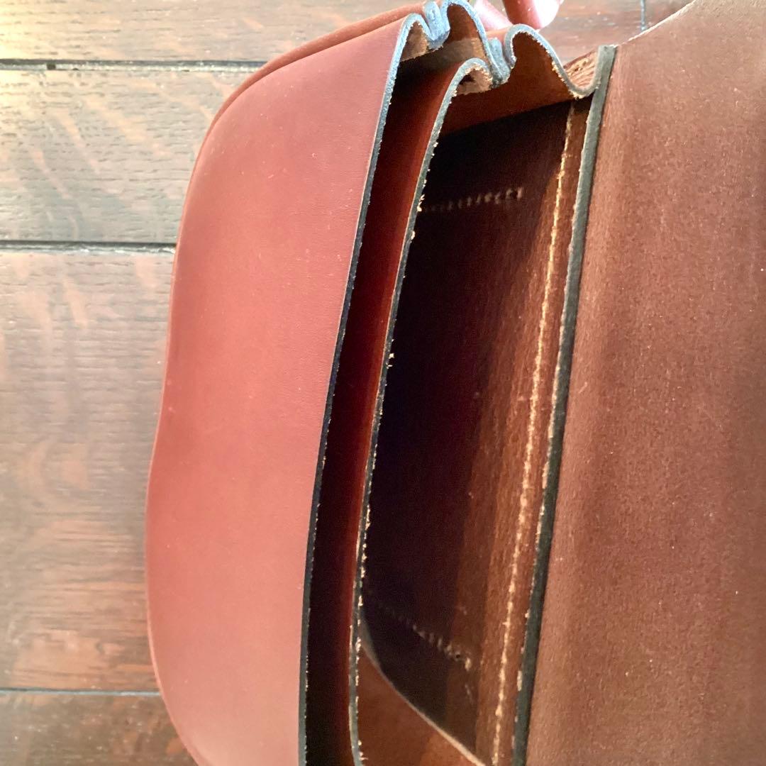 HERZ ラティーゴレザー　 フラップショルダーバッグ　CP-80 チョコ