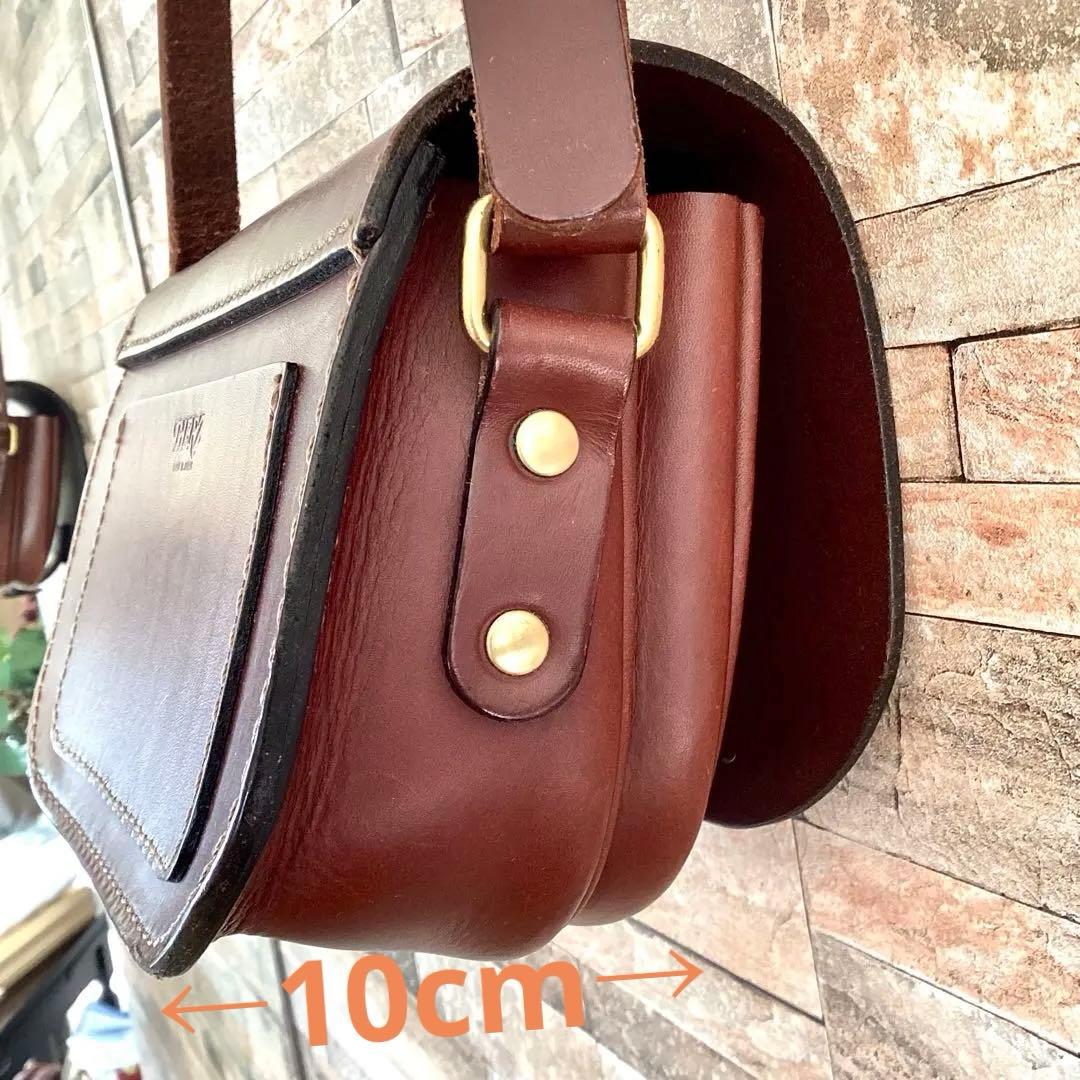 HERZ ラティーゴレザー　 フラップショルダーバッグ　CP-80 チョコ