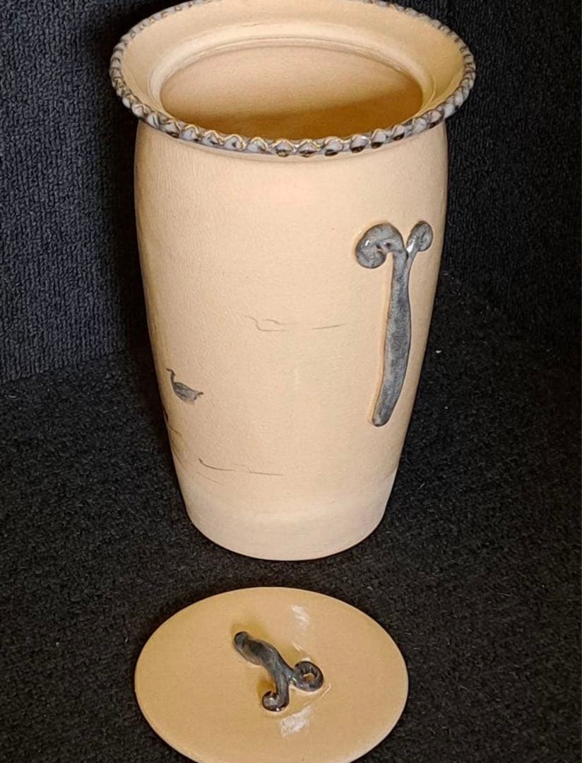 京焼名工 二代 三浦竹泉 倣仁清○柳画 水指 茶道具 共箱 篩月庵 平安竹泉