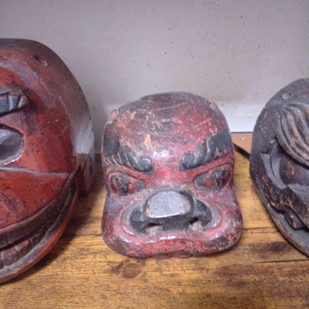 権現様 獅子頭 2点セット 民間信仰 呪物 魔除け 儀礼 祭祀