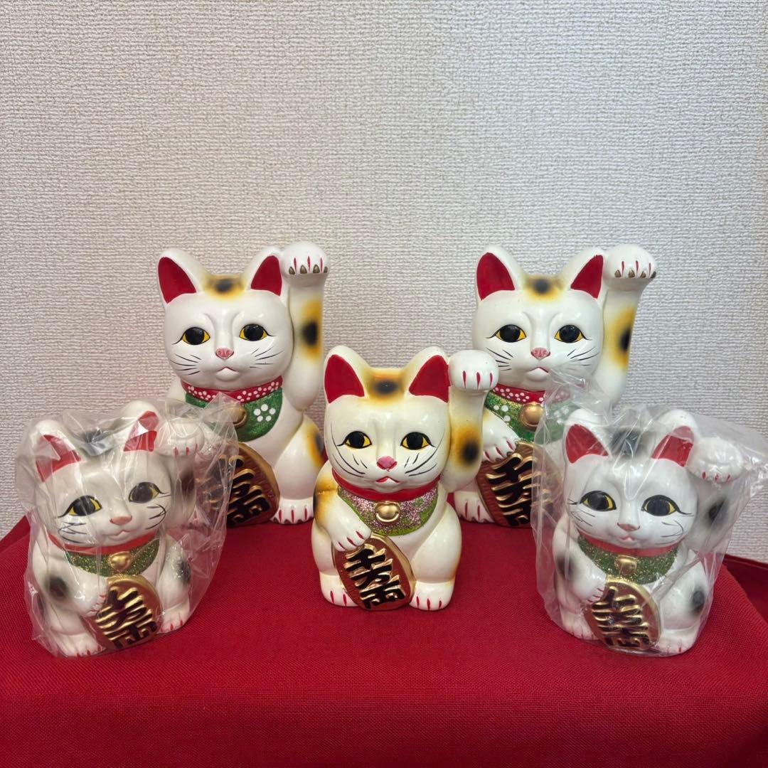 確認用招き猫 5つまとめ売りお買い得‼︎未使用箱付き‼︎ ①