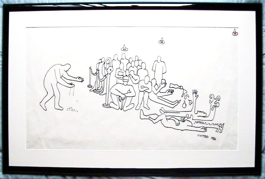 貴重一点物マークコスタビMARK KOSTABI 和紙に直筆デッサン1986