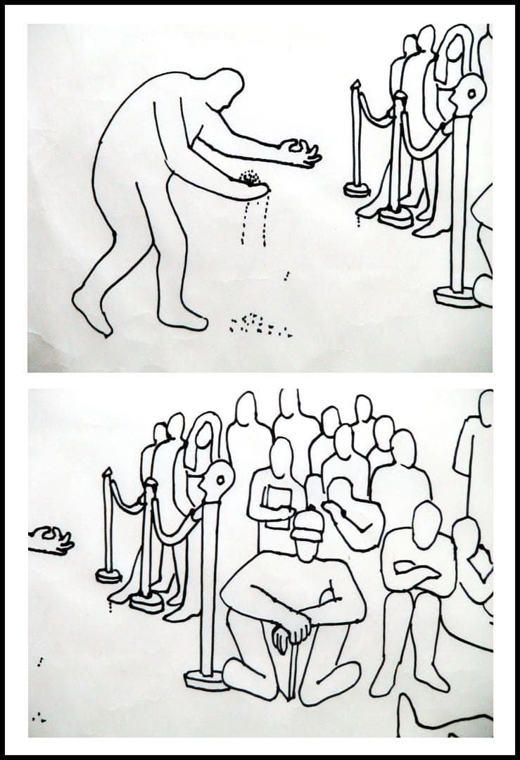 貴重一点物マークコスタビMARK KOSTABI 和紙に直筆デッサン1986