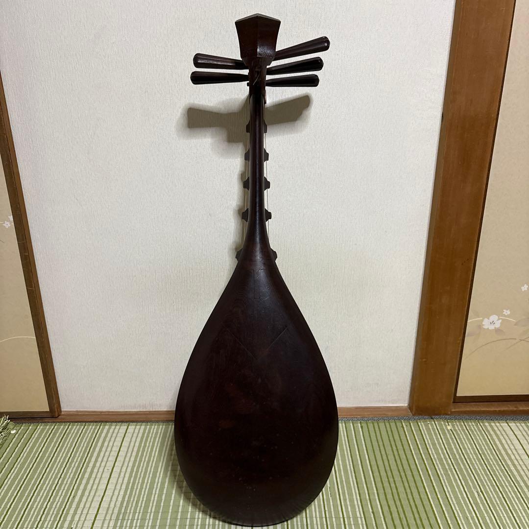 筑前琵琶　五弦　五柱　琵琶　楽器　希少　琵琶立て　弦楽器　琵琶台　民族楽器　5弦