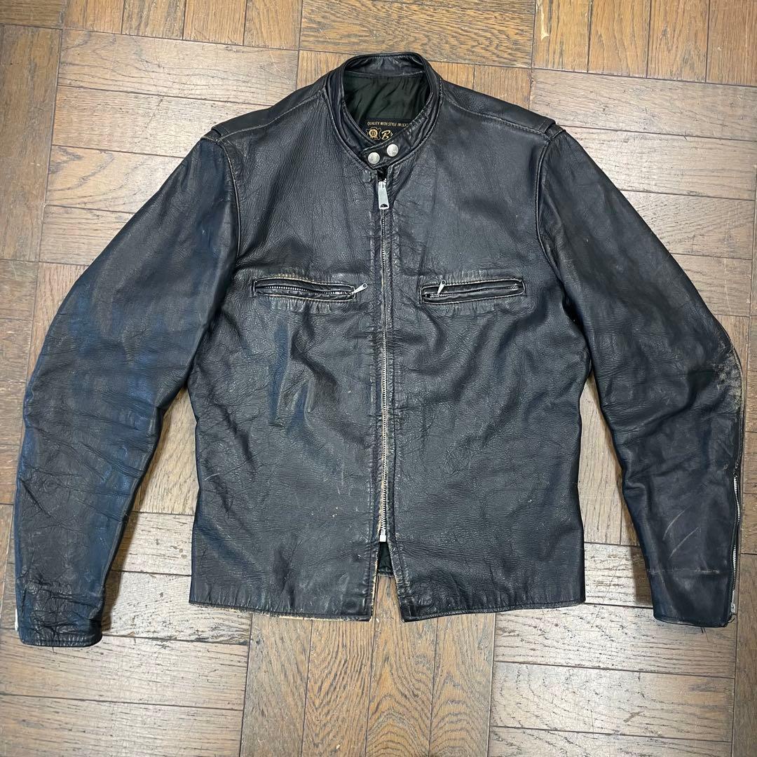 Brooks シングル ライダース レザーJK 40 ビンテージ vintage