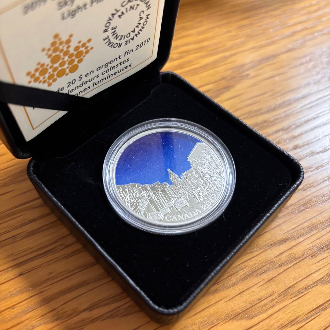 在庫残り1！【カナダ銀貨】Sky Wonders Light Pillars